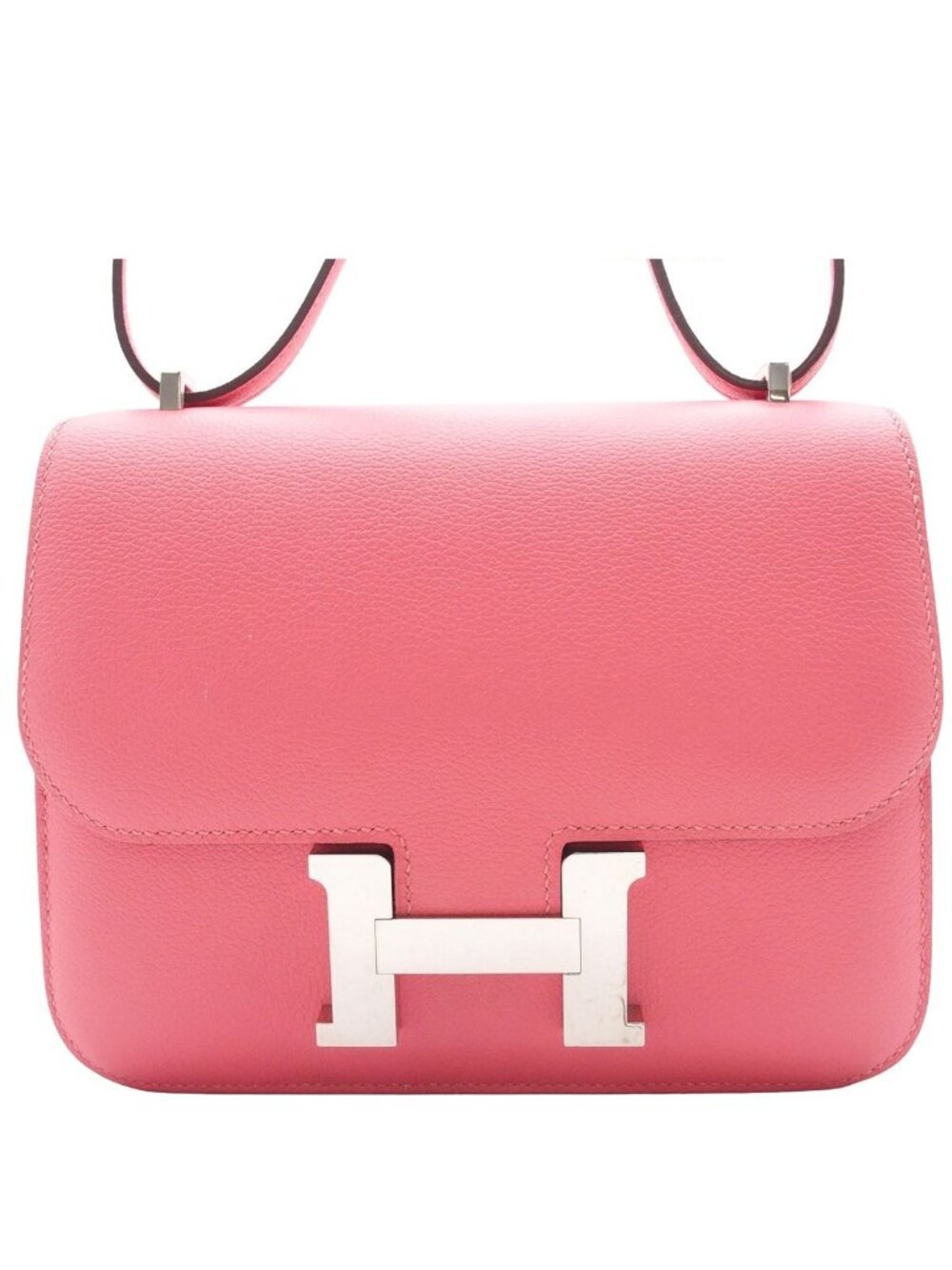 Hermes Constance 3 Mini Rose Azalea Silver Evercolor Shoulder Bag